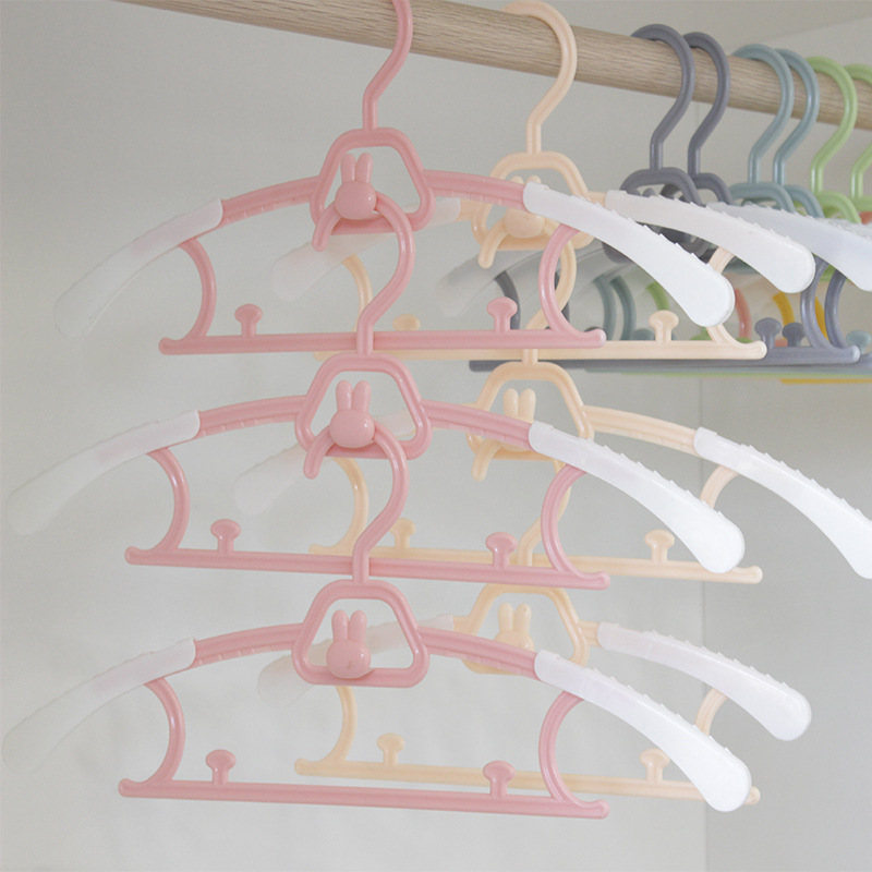 儿童家用衣架可伸缩防滑塑料衣架子无痕多功能宝宝衣服多层晾衣架详情6