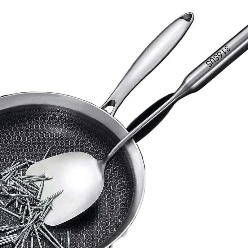 德国炒菜铲子 加厚不锈钢锅铲一体防烫汤勺厨房家用不粘锅铁铲详情8