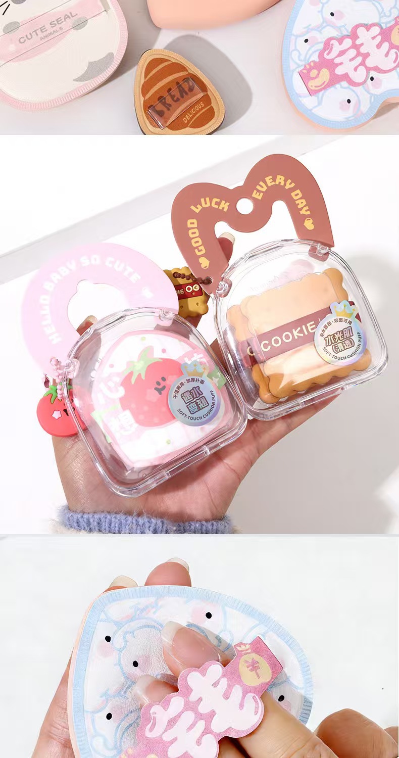 新款萌系可爱棉花糖粉扑加厚气垫粉扑干湿两用不吃粉散粉定妆粉扑详情4