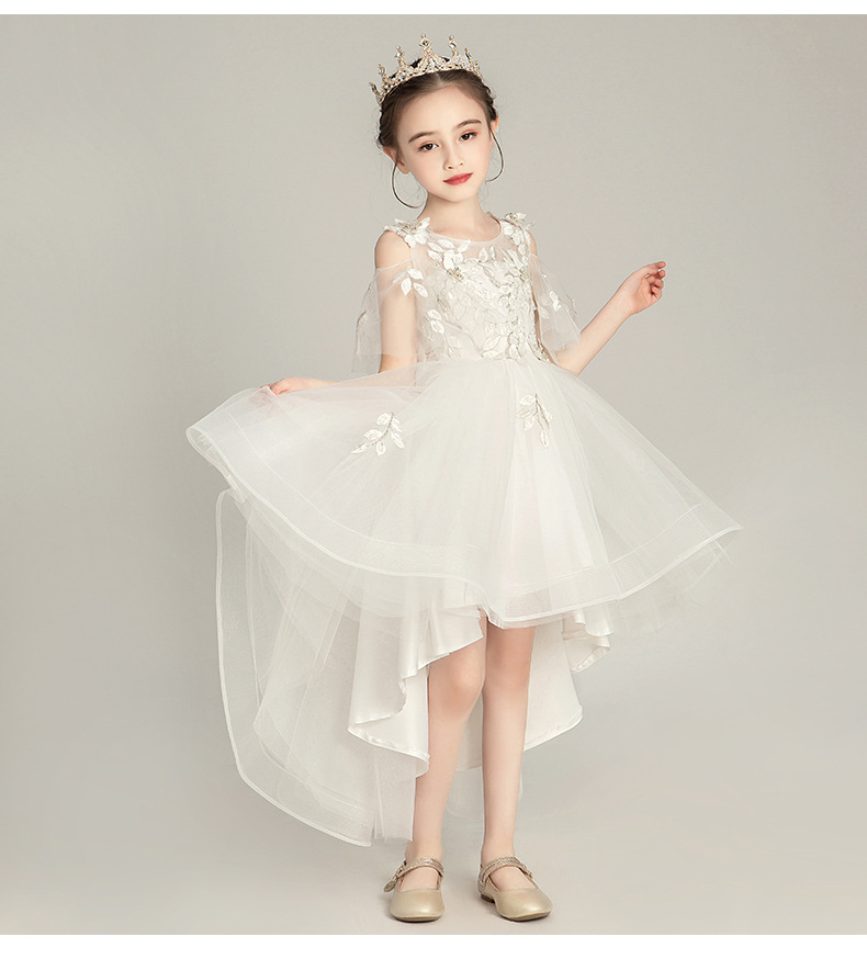 女童礼服洋气公主裙花童白纱婚纱裙主持人小女孩钢琴演出儿童礼服详情16