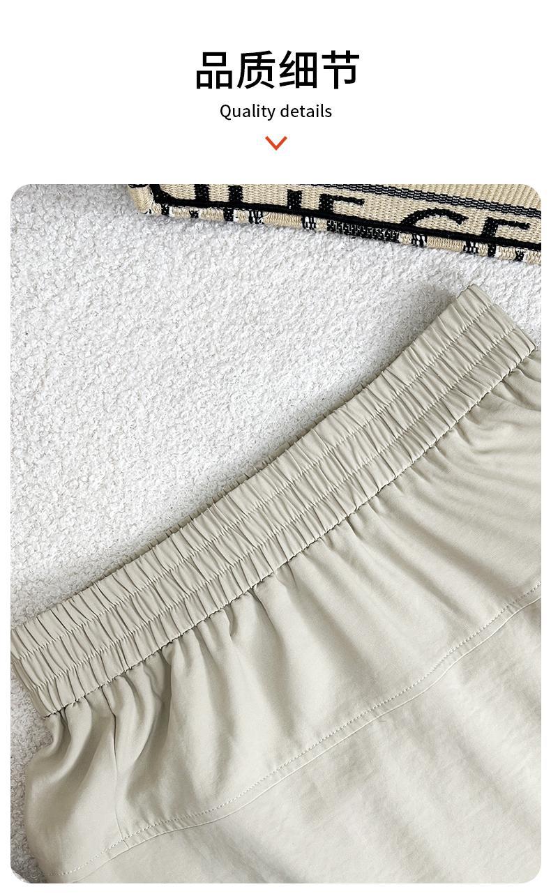 2024夏季新款女士高腰显瘦米兰醋酸皱裙裤 休闲宽松百搭阔腿裤 垂感休闲裤详情15