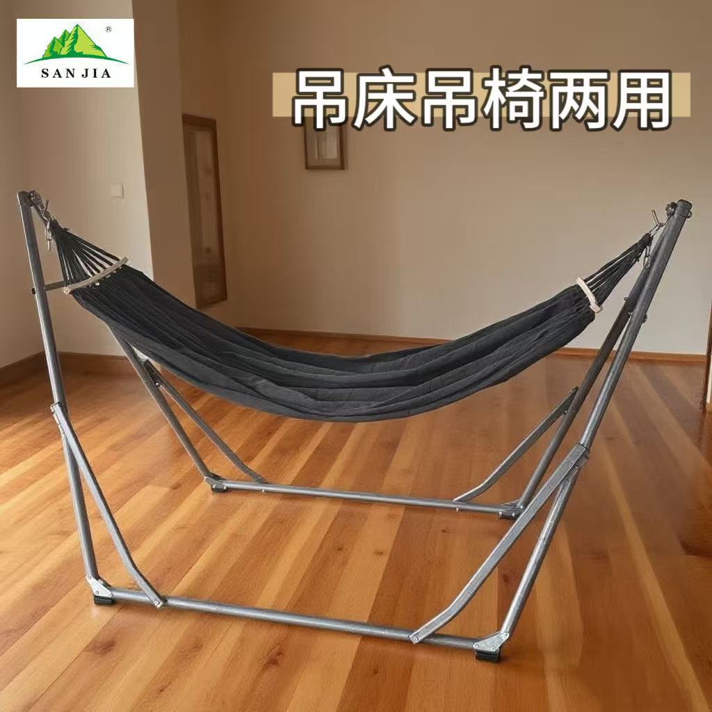 折叠式吊床吊椅两用 户外野营露营折叠支架帆布吊床摇椅成人吊椅详情4