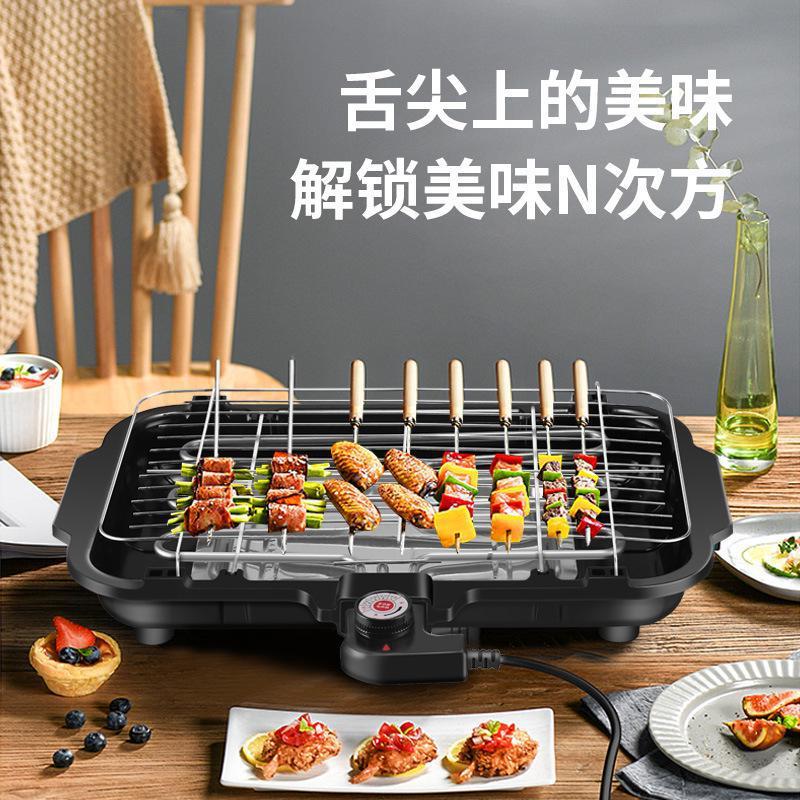 2000W露营户外烧烤炉家用无烟烤肉多功能室内烤串炉铁板烧电烤盘详情3