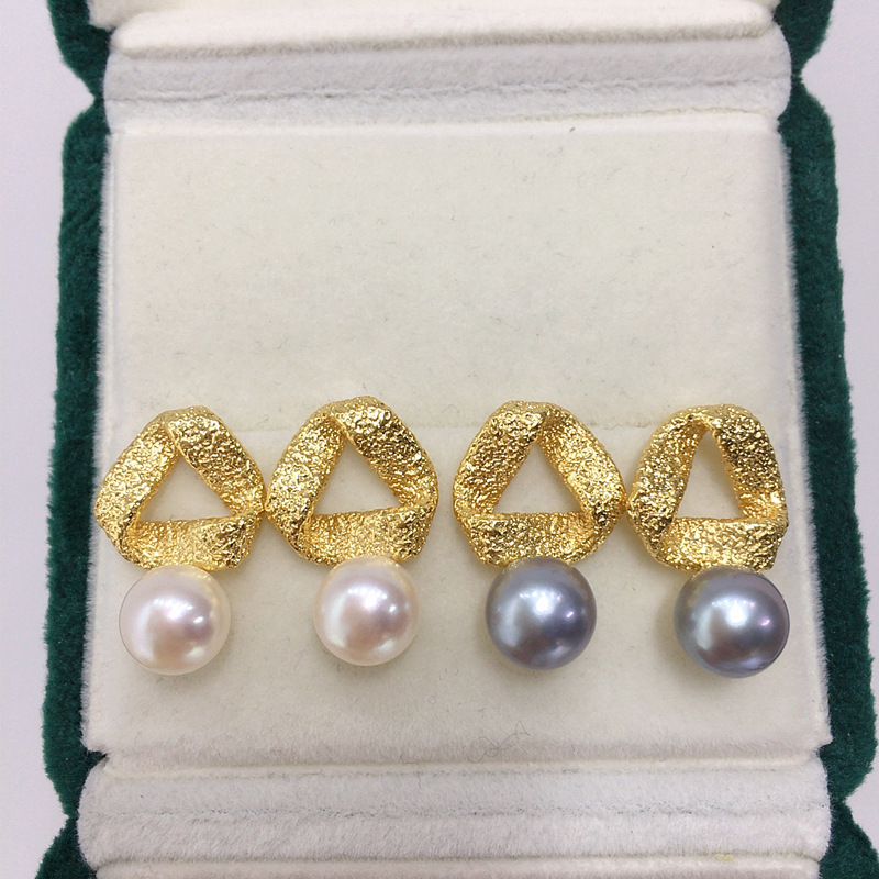 天然淡水珍珠耳钉贝母耳饰时尚欧美大气耳环几何小方块耳钉淑女详情3