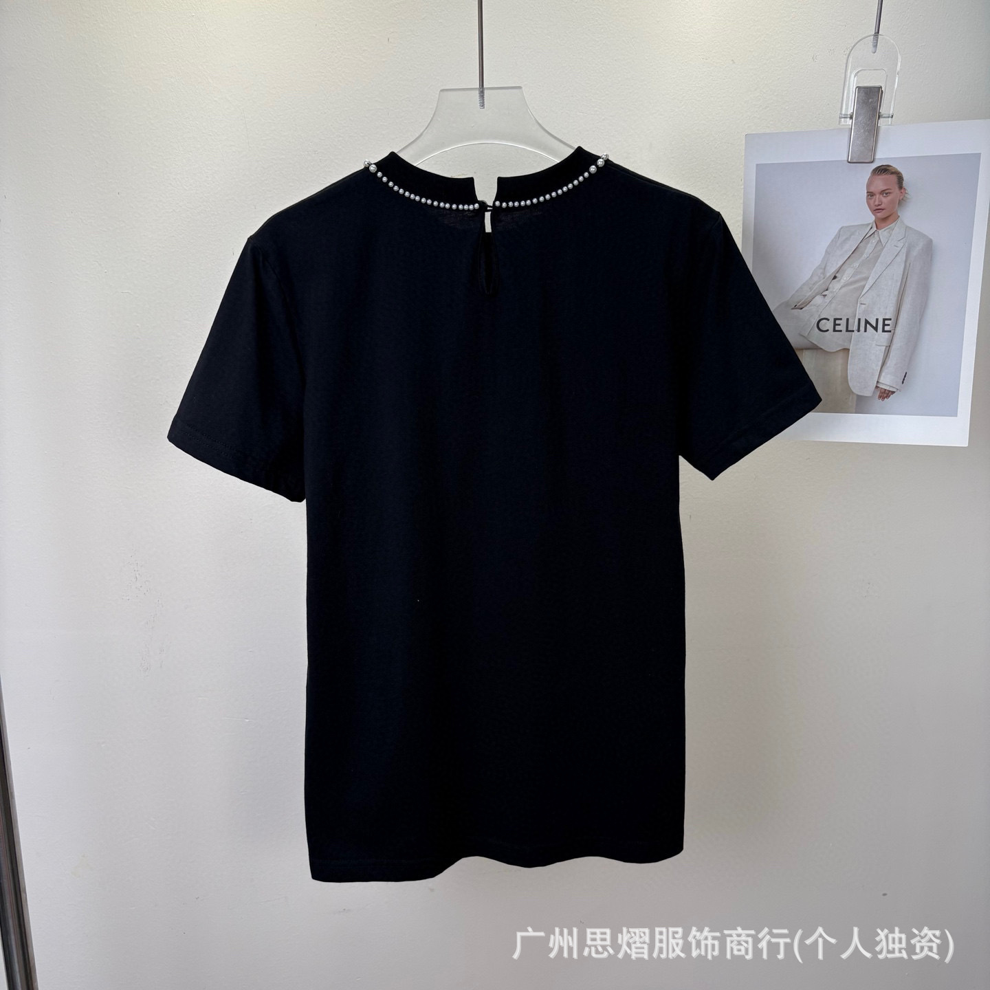 深圳南油高端女装miu家25夏季新款钉珠蝴蝶结上衣百搭短袖T恤女详情11