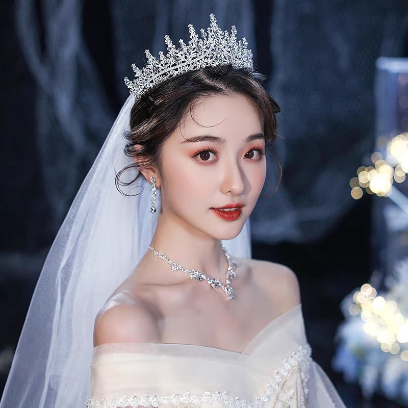 奢华大气时尚公主头饰华丽婚纱礼服超闪水晶女王发冠新娘发饰皇冠详情4