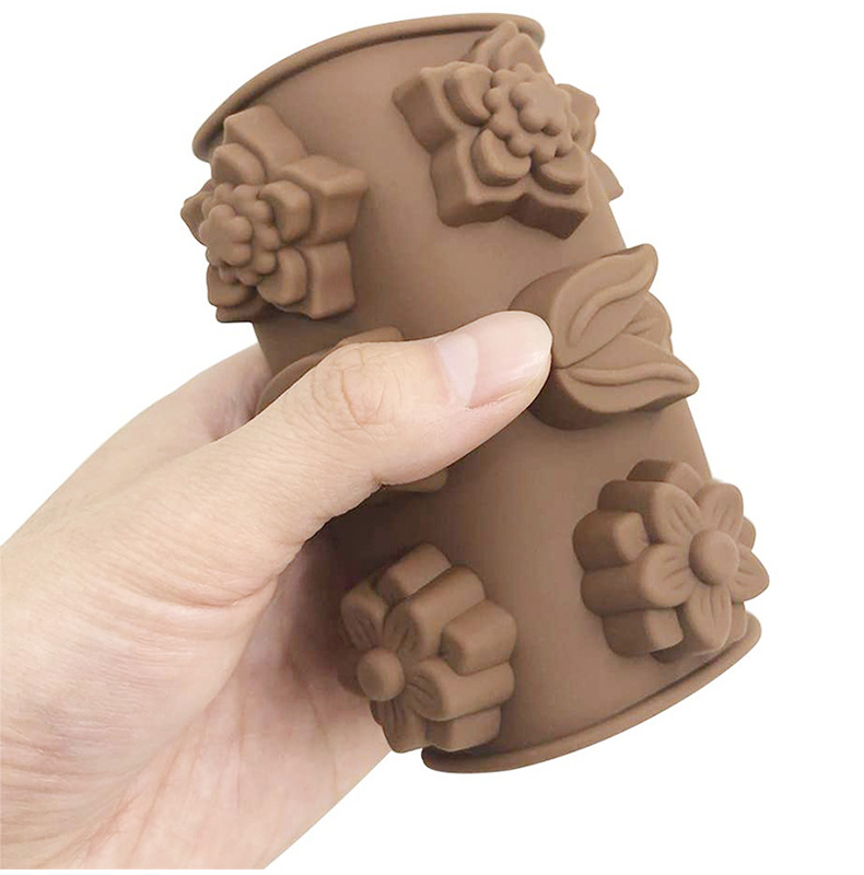 New flower-shaped chocolate silicone mold set, tulip cookie gummy diy mold, cake baking mold pic 26