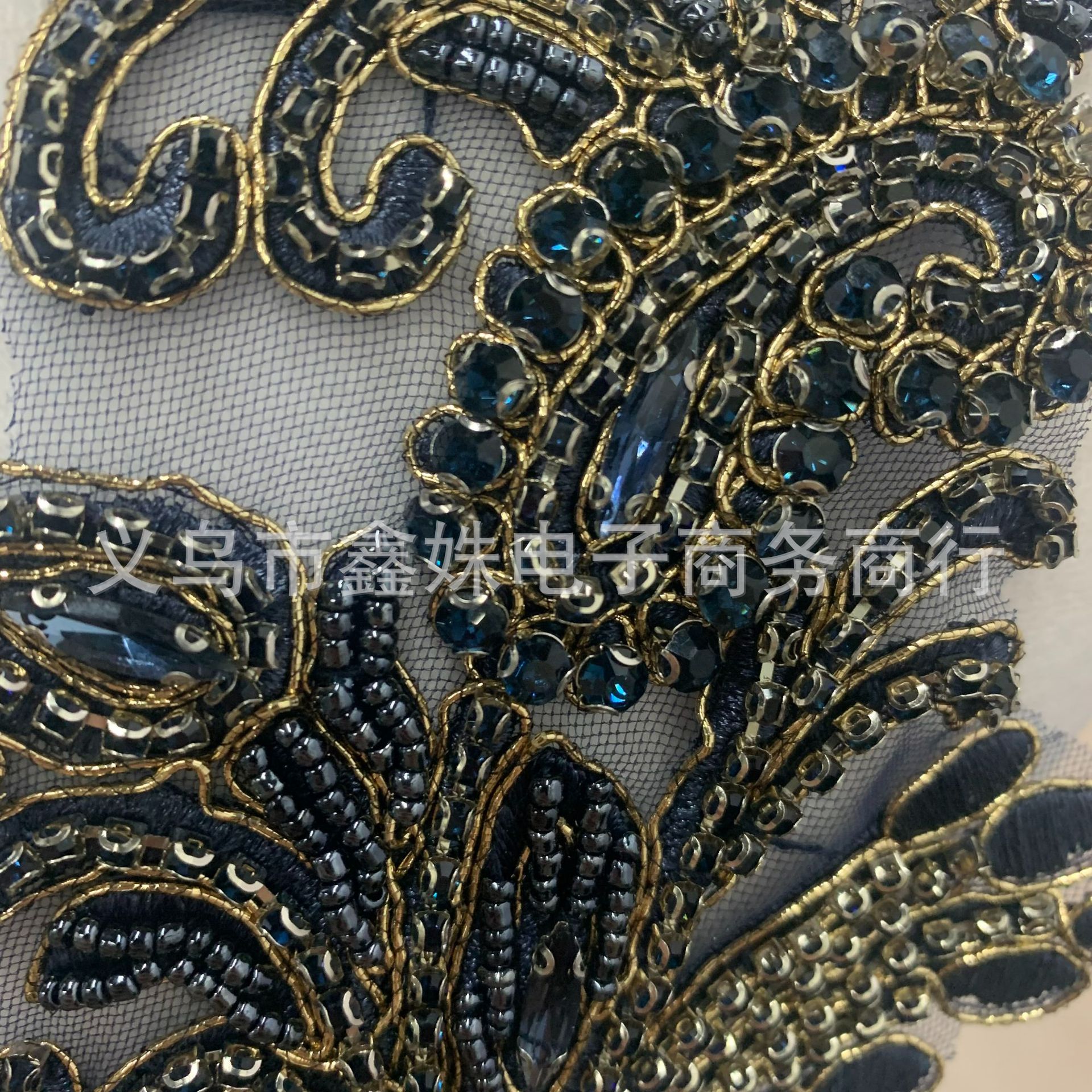 DIY handcrafted wedding dress accessories, dress accessories and clothing accessories with multi-color hand-stitched beaded and beaded lace patchwork pic 4
