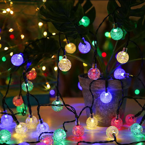 LED太阳能灯串户外小气泡水晶球灯串透明球彩灯圣诞节帐篷氛围灯详情20