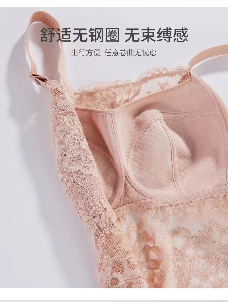 抹胸防走光全罩杯内衣大胸显小薄杯无钢圈防下垂美背蕾丝大码文胸详情11