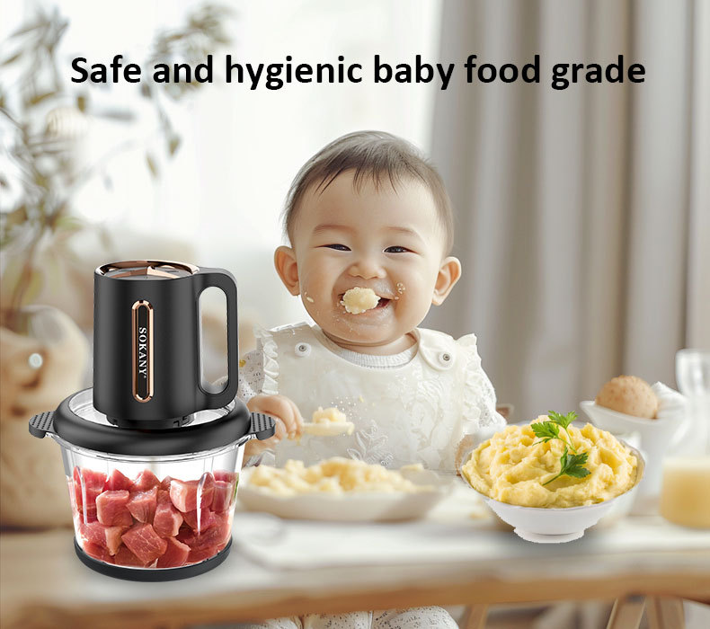 Cross-border SOKANY06034 meat grinder, household 3L glass bowl vegetable cutter, meat filling mixer, food processor 06034 pic 10