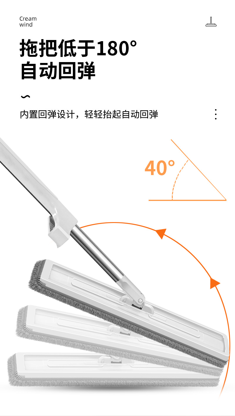 新懒人客厅免手洗平板拖把旋转家用大号长柄一拖净干湿两用木地板详情14
