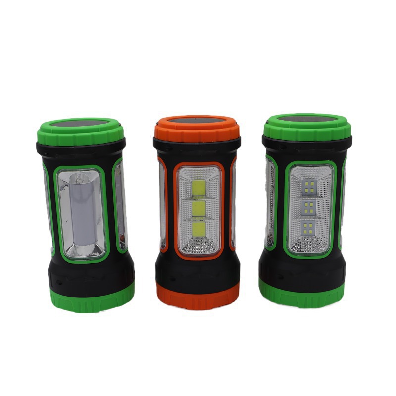 New cross-border solar LED high-intensity portable light with side light, USB charging, outdoor searchlight, night fishing emergency flashlight pic 1