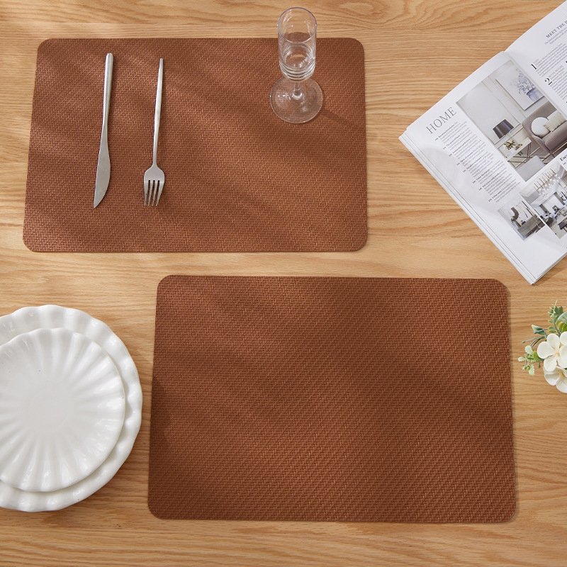 Nordic light luxury style PVC leather placemats, Western placemats, heat insulation pads, oil-proof pads, small woven coasters, heat-resistant pads pic 14
