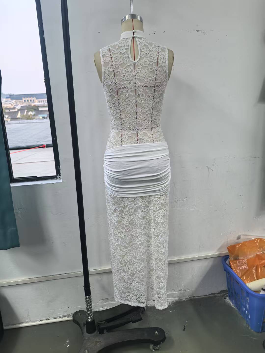 A new sexy and fashionable lace cutout high-slit figure-hugging sleeveless dress that is selling well in cross-border trade between Europe and America for women pic 20