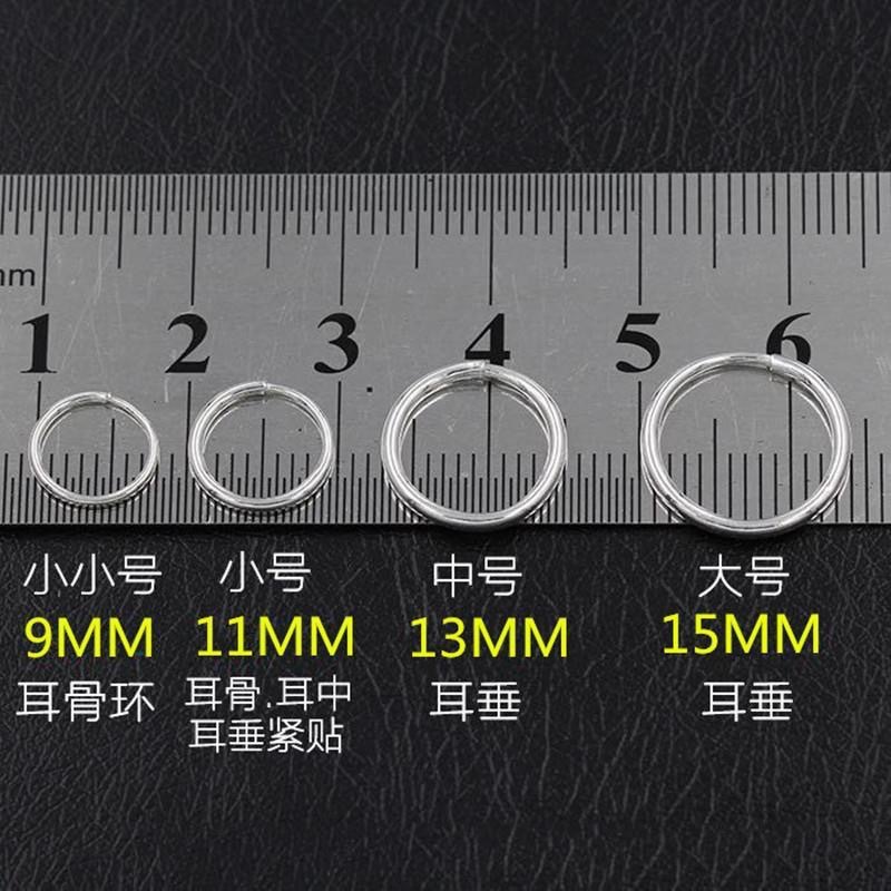 喜饰银匠 s999纯银耳环女复古迷你气质简约小耳圈耳洞耳骨圈耳饰详情3