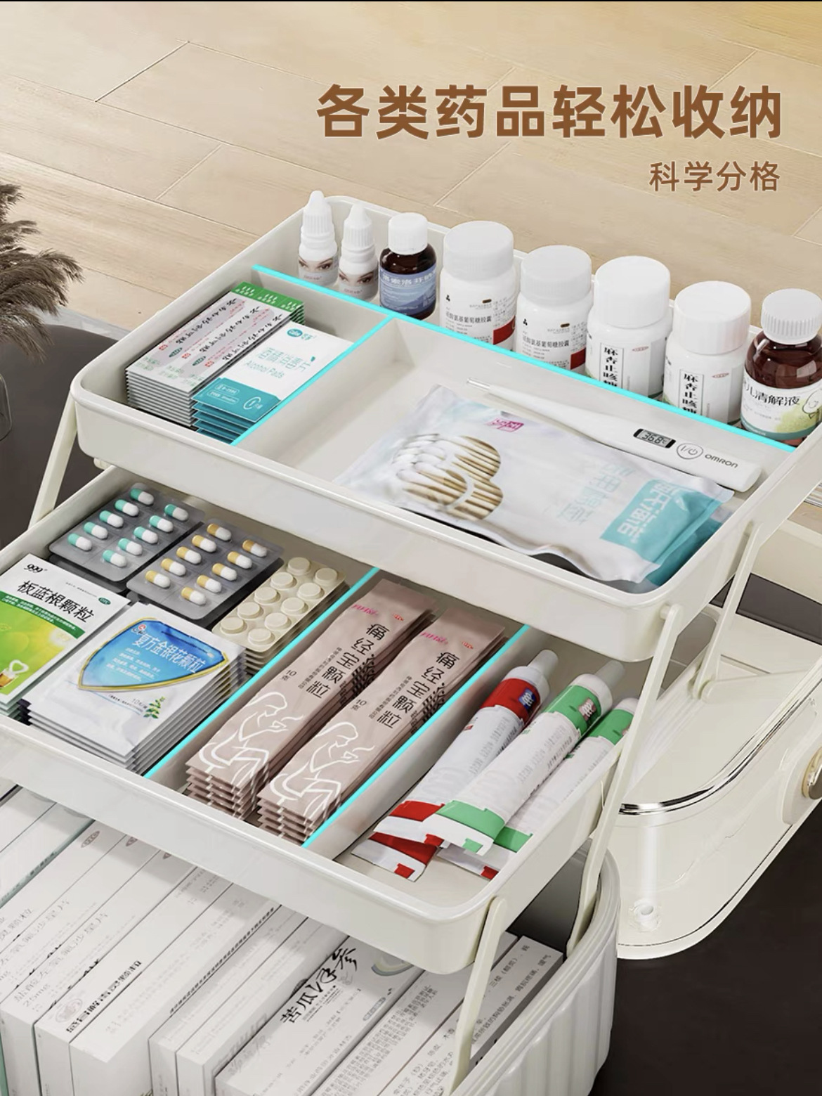 Medicine box, household medicine storage box, portable medicine box, large-capacity multi-layer regular medicine packaging box pic 7