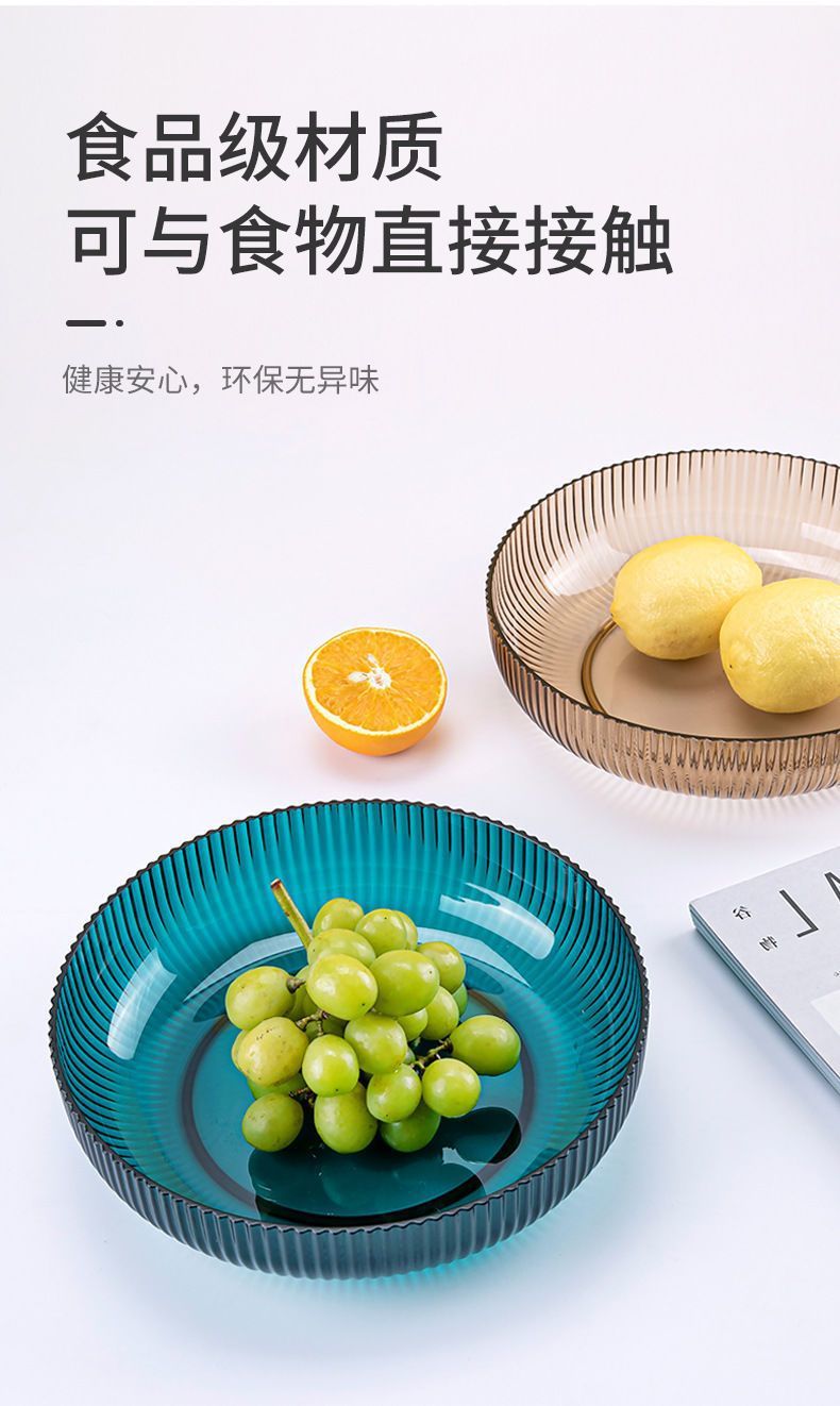 新款水果盘PET零食盘客厅餐厨果盘ins家用多色简约水果零食盘居家详情4