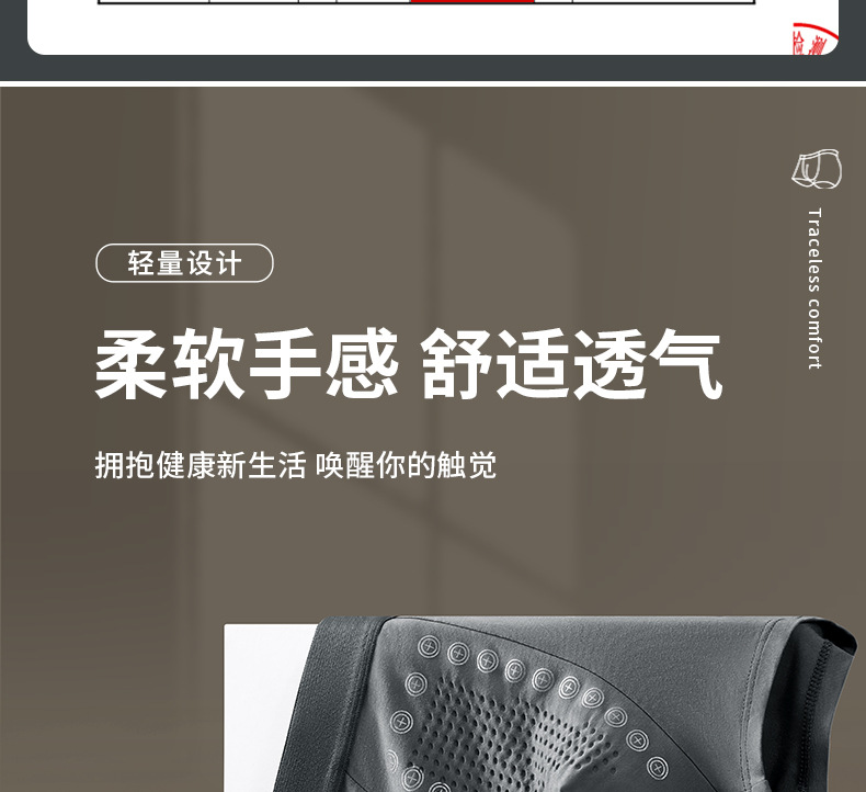 【3条装】男士内裤7A级抗菌四角裤大码男生平角裤高档男款短裤详情4