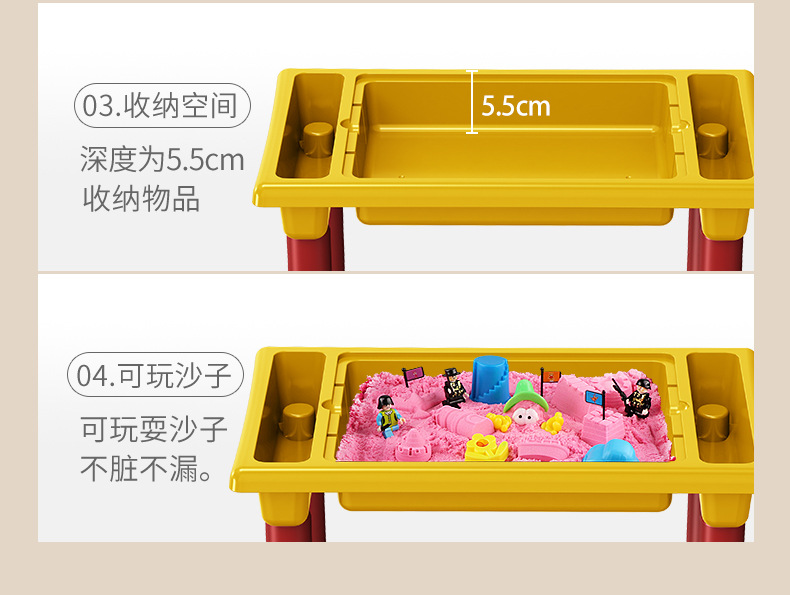儿童积木桌多功能早教益智拼装3-6岁新生儿游戏桌大颗粒拼图玩具详情4