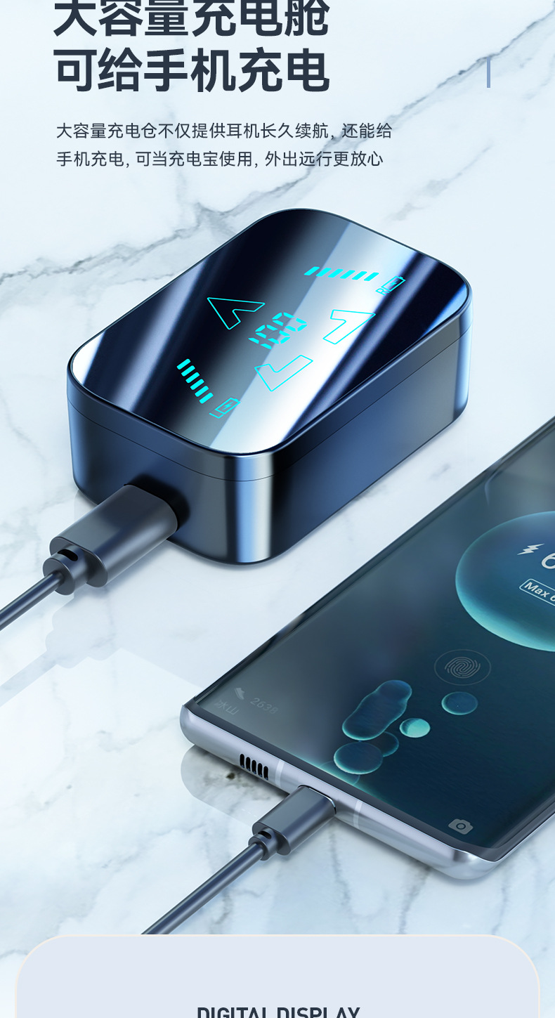 TWS inalámbricos M48 auriculares bluetooth estéreo de alta calidad de sonido cero latencia gran batería reducción de ruido true wireless pic 9