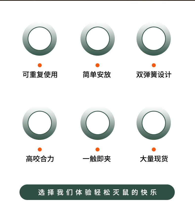 强力老鼠夹子高灵敏捕鼠夹地鼠夹家用全自动带齿强力捉耗子灭鼠神详情1