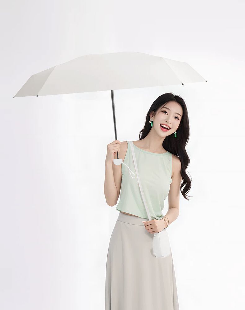 防晒五折伞胶囊伞遮阳伞女士高级感黑胶伞晴雨两用太阳迷你超轻伞详情8