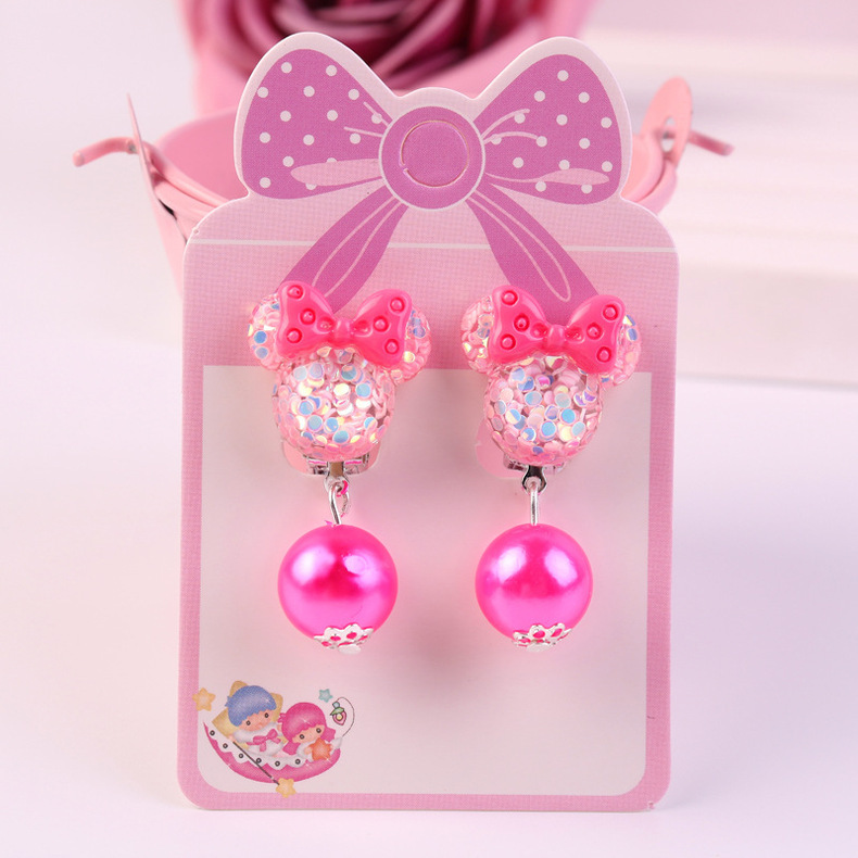 韩国儿童耳环女无耳洞可爱风学生首饰DIY珍珠流苏耳夹长款儿童耳饰详情32