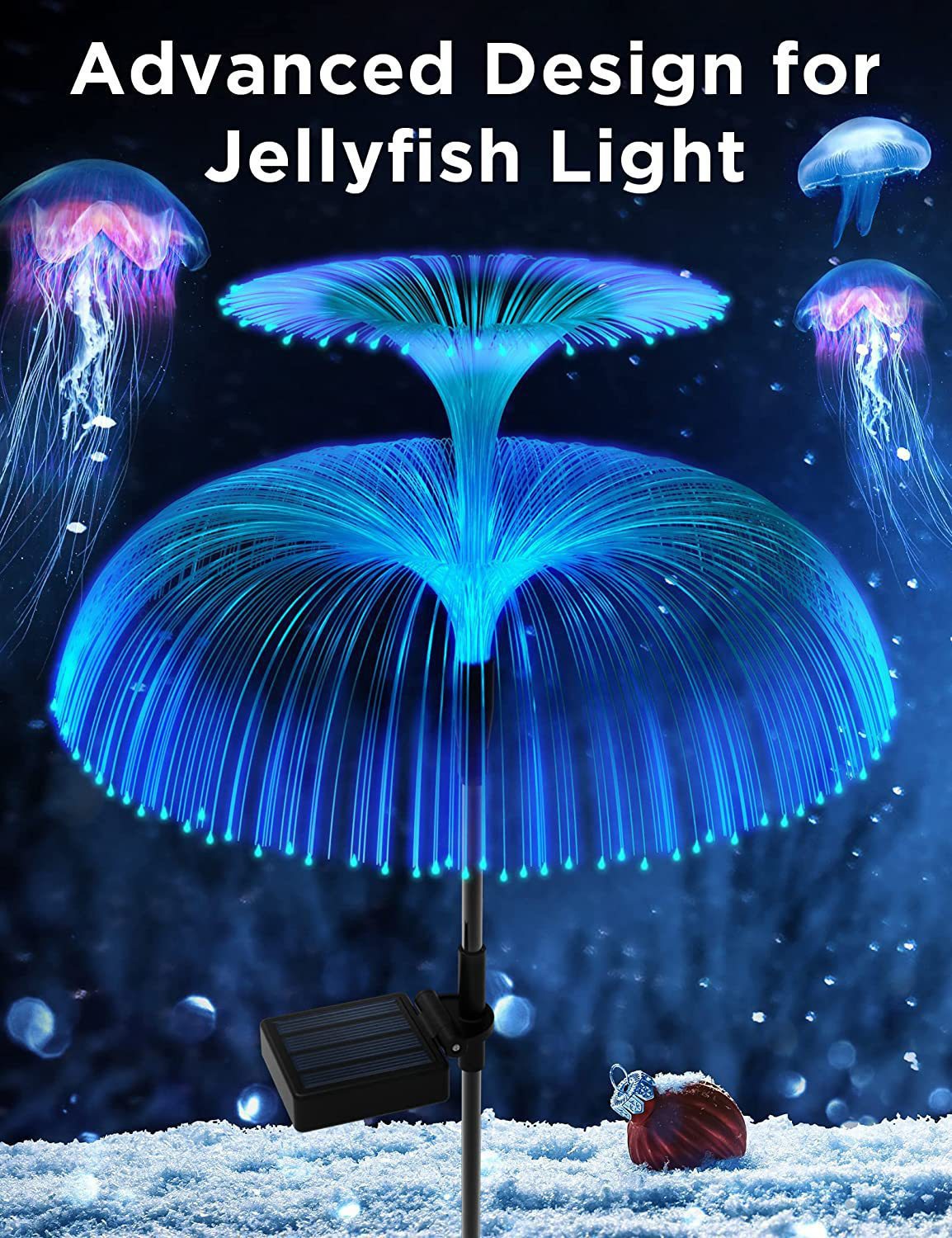 Amazon solar jellyfish light, outdoor waterproof garden light, garden lawn light, decorative landscape ground insert ambient light pic 2