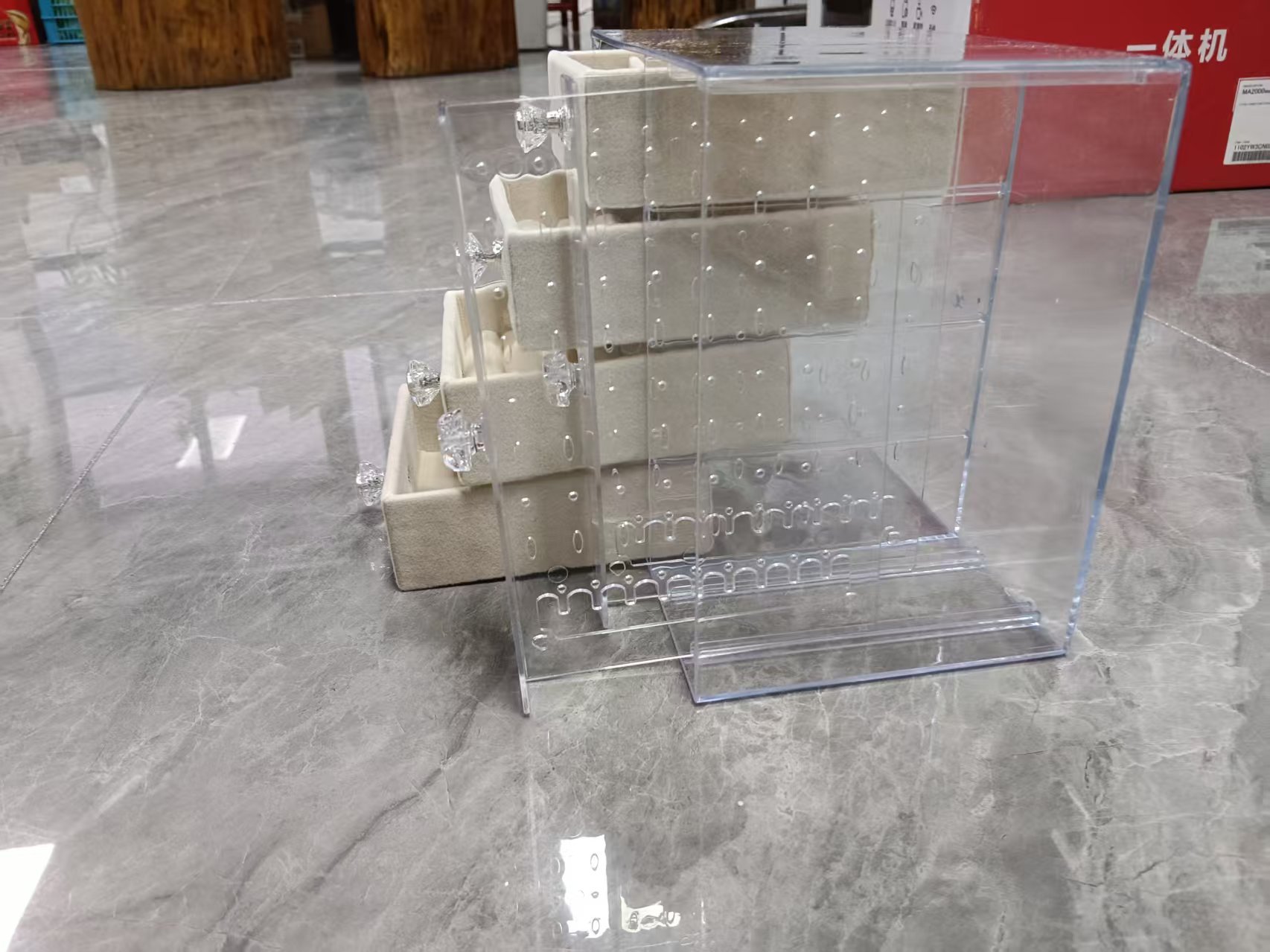 Jewelry storage box, earrings, necklaces, rings, hair accessories, ear clips, high-end and exquisite multi-layer anti-oxidation display rack pic 6