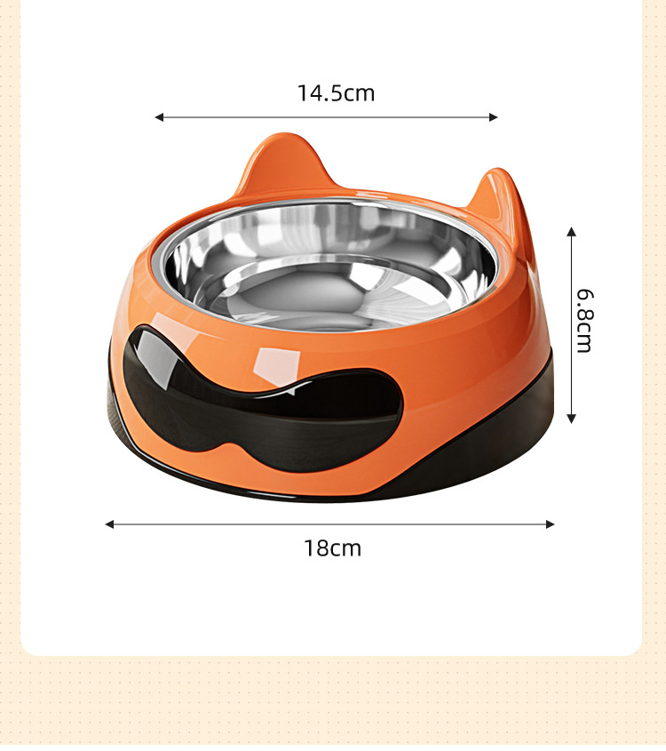 猫碗狗碗不锈钢宠物碗猫水碗猫咪饭碗双碗增高小狗狗盆猫盆防打翻详情14