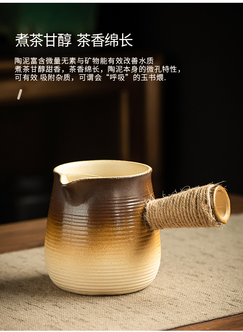 A complete set of electric ceramic stove for indoor household tea brewing, a set of flower tea sets, a glass teapot with hair pic 18