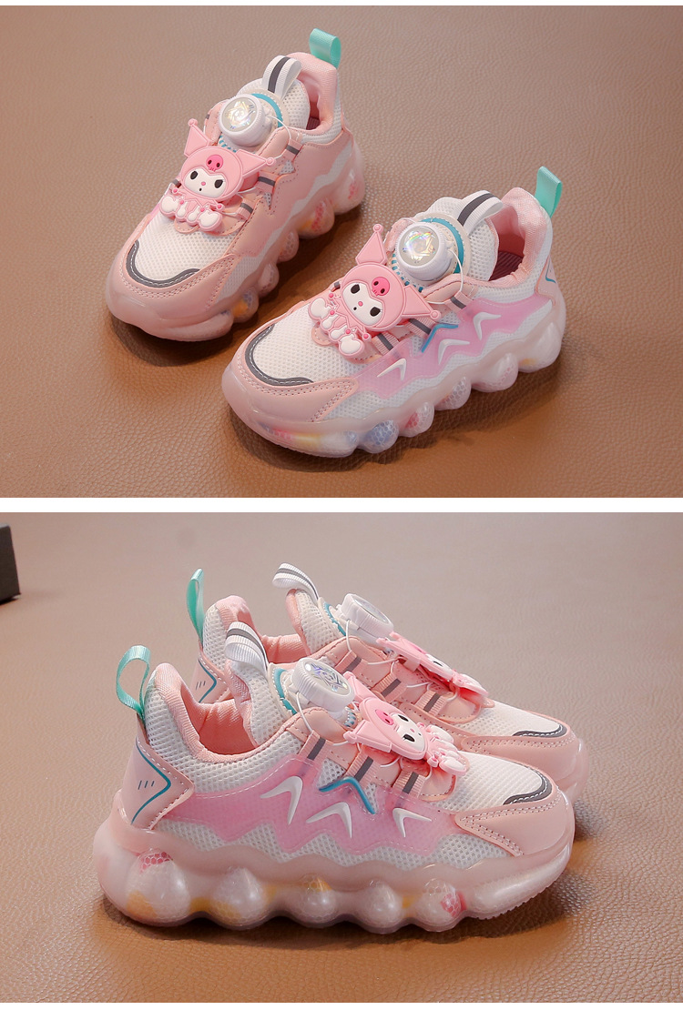 【现货】女童库洛米纽扣鞋皮面运动鞋中大童休闲鞋秋季单鞋防水潮详情9