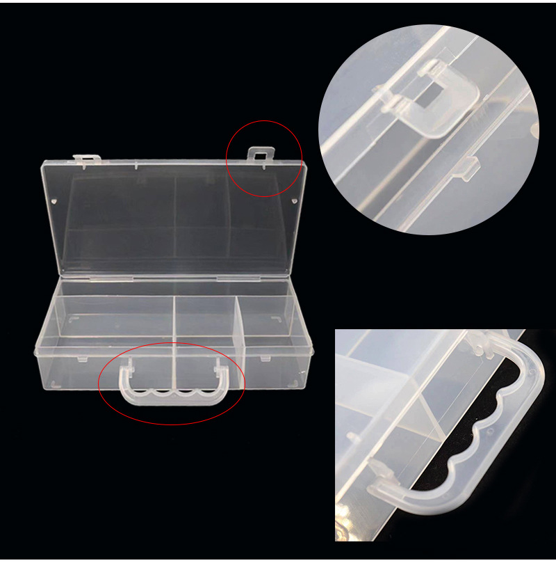 长方形透明pp塑料空带手提文具工具收纳盒美甲材料饰品样品整理盒详情21