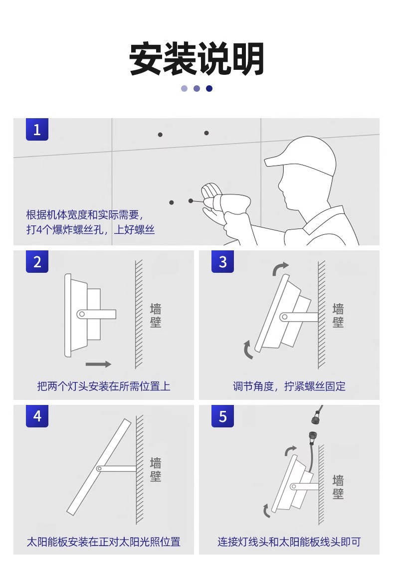 太阳能户外庭院灯投光灯防水ip67续航长天黑自动亮厂家直销超亮详情19