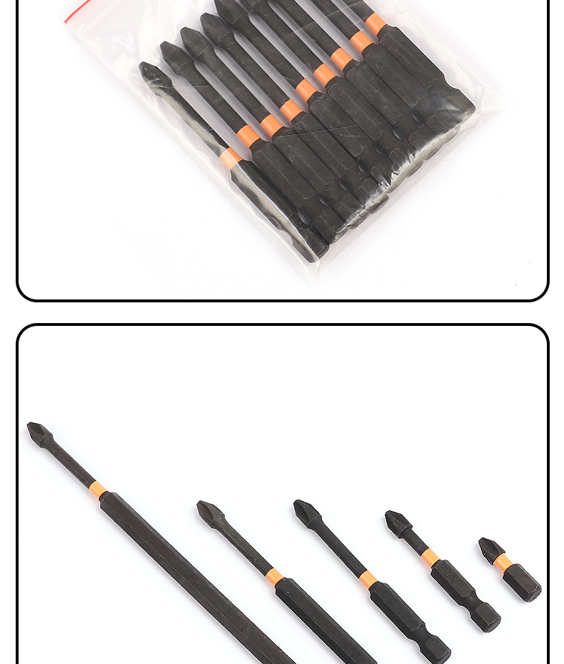 Black cross-shaped screwdriver, high-hardness hexagonal handle, extended screwdriver, screwdriver sleeve, impact screwdriver head set tool pic 28