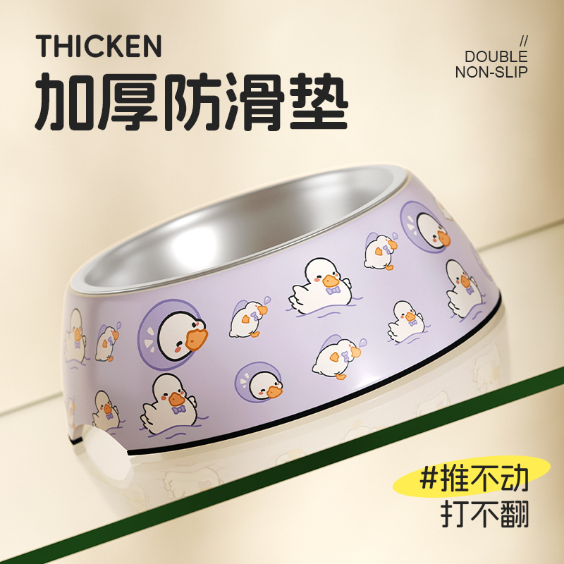 密胺碗不锈钢狗狗饭碗专用狗粮喝水宠物猫粮饭盆防打翻狗盆猫碗详情3