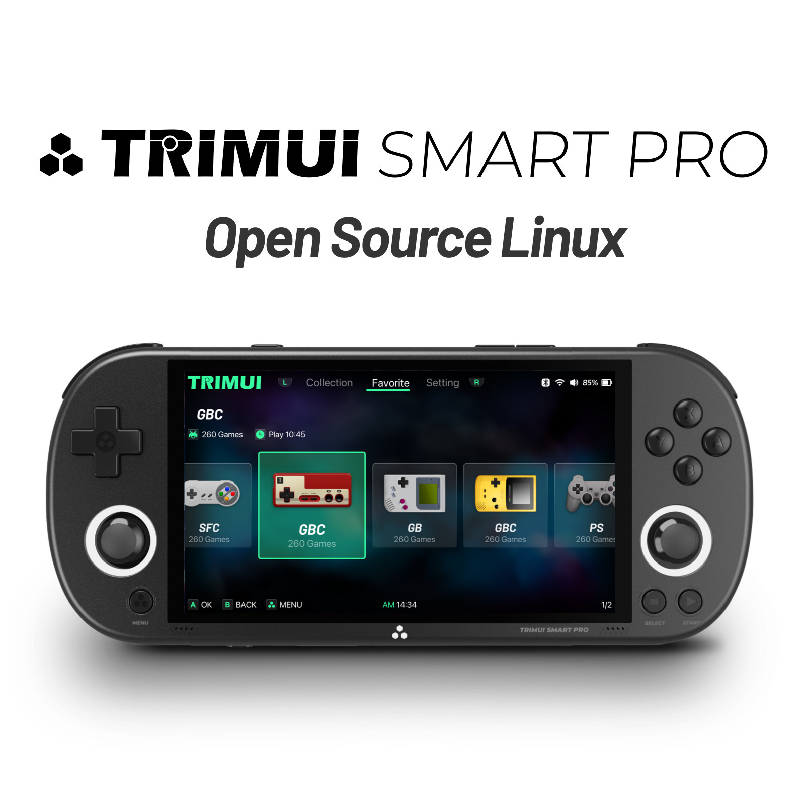 TRIMUI SMART PRO游戏机IPS高清屏开源掌机PS街机复古GBA经典怀旧详情1