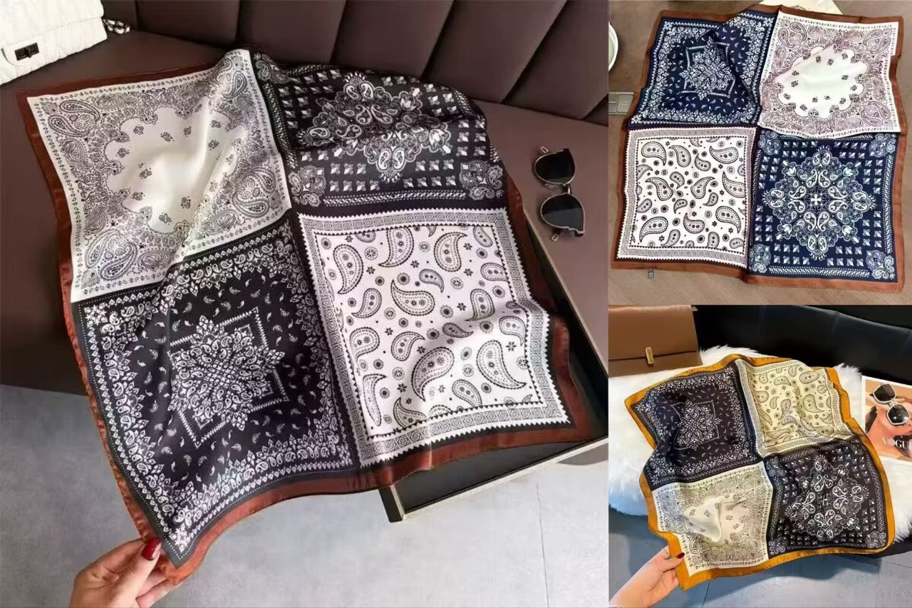 小方巾丝巾女春秋冬季护颈围脖子领巾纱巾薄缎面70x70详情5