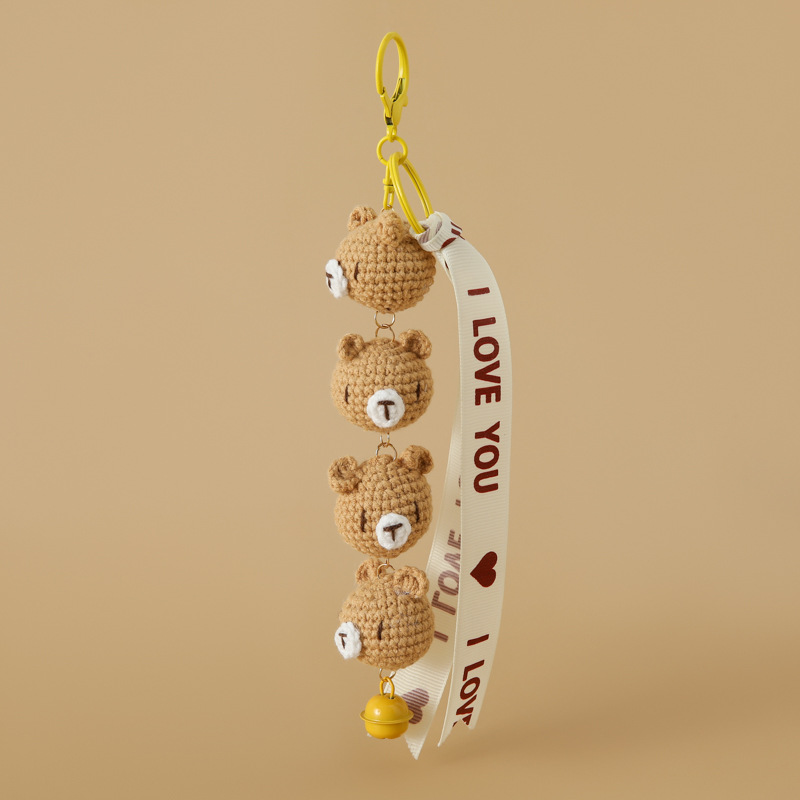 窗边手工铃铛挂件多头动物好运挂串车内装饰编织鲸鱼熊猫小鸡兔子详情8