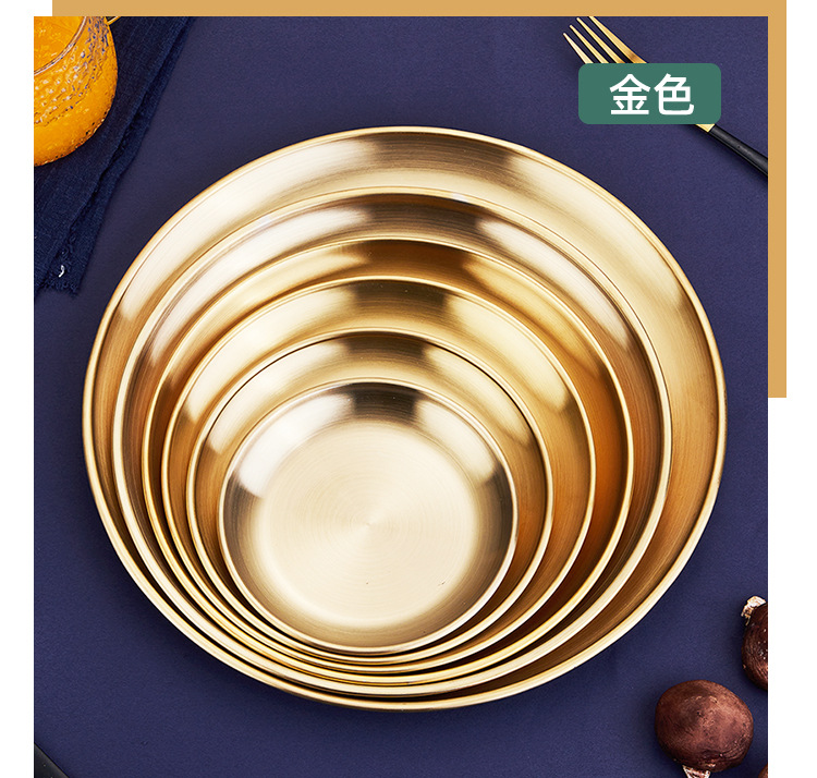 韩式不锈钢烤肉盘户外露营烧烤盘子小吃点心西餐餐盘牛排盘批发详情14