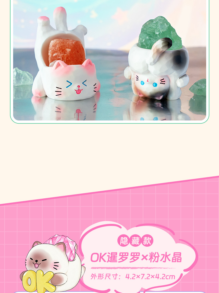 Miao Qu Crystal Blind Box Cartoon Cute and adorable cat desktop display gift, gift resin display blind box wholesale pic 20