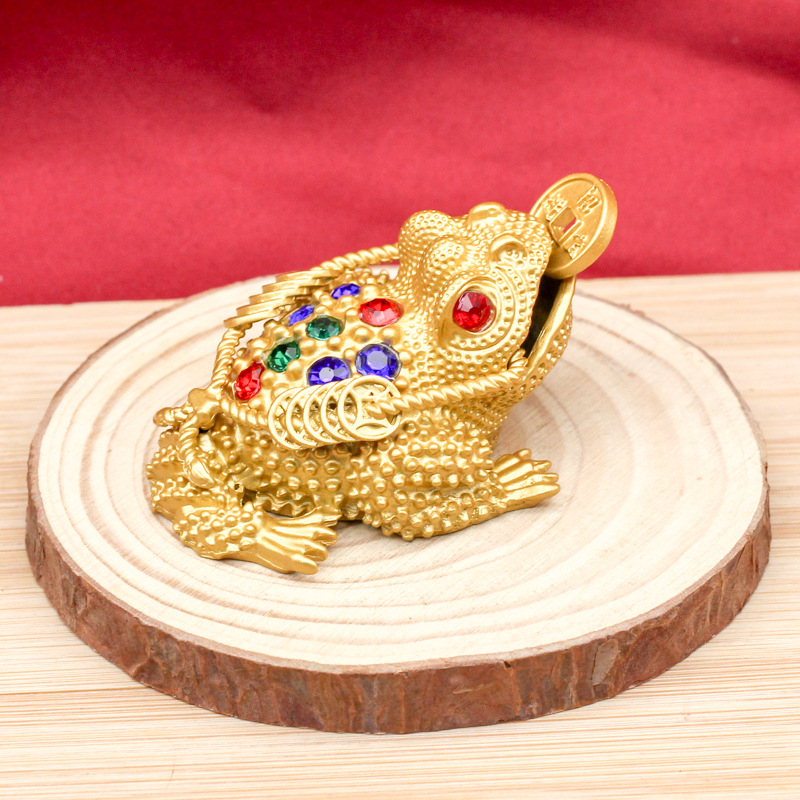 三足金蟾彩钻镂空沙金金蟾摆件客厅茶宠开业礼品家居创意小摆国潮详情1