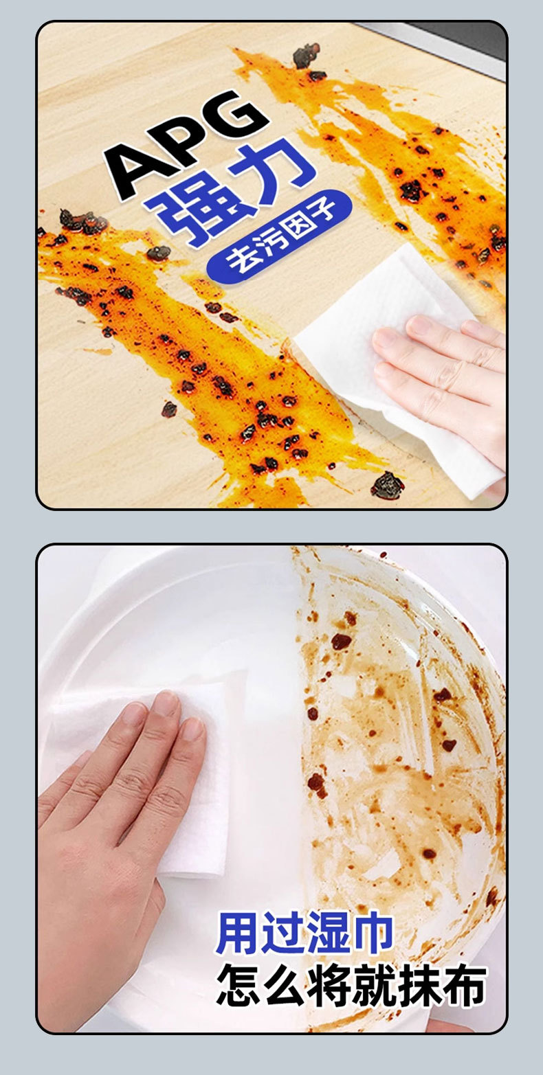 Customized kitchen wet wipes for foreign trade, powerful oil-removing and stain-removing cleaning wet wipes, thickened and durable kitchen cleaning wet wipes pic 6