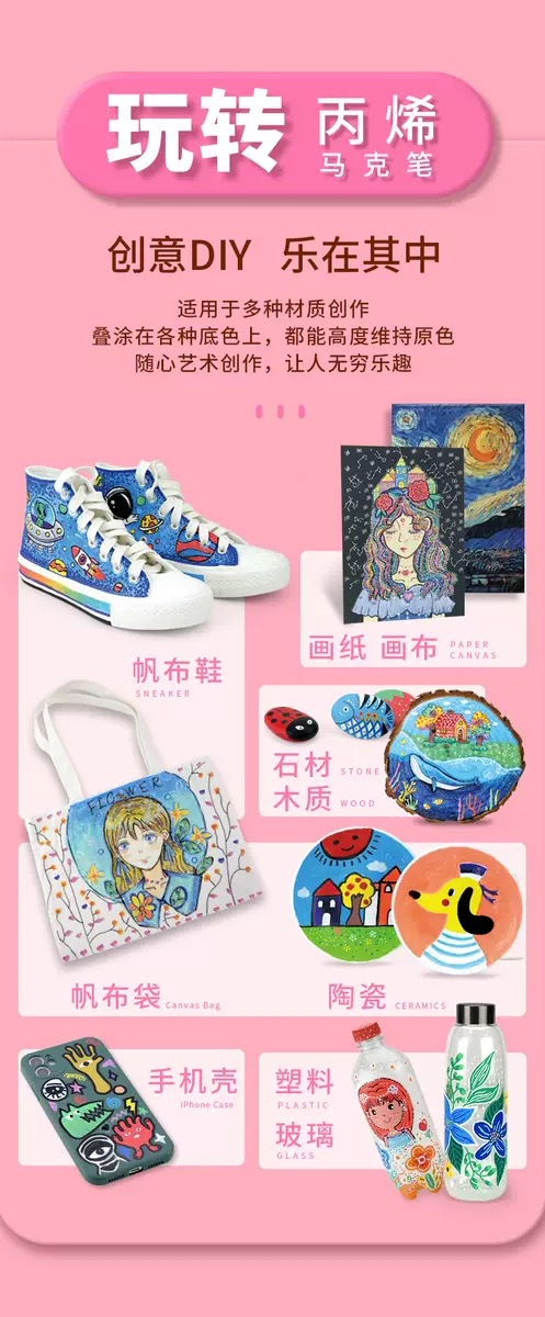 锐牌特价金属马克笔防水按压式丙烯马克笔学生DIY绘画涂鸦笔处理详情7