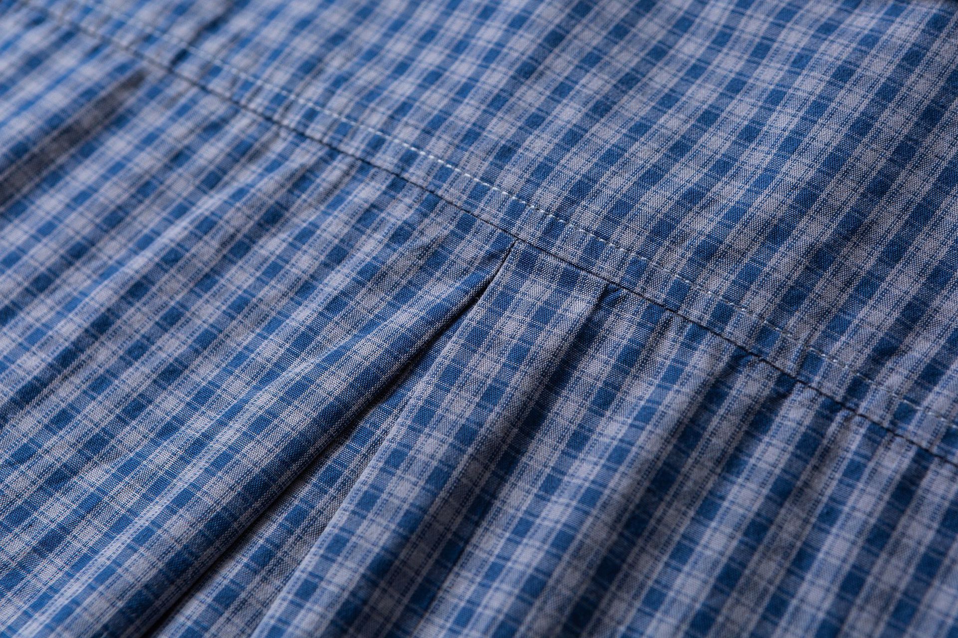 日系春秋复古细格子质感长袖衬衫男女宽松休闲百搭格纹衬衣详情10