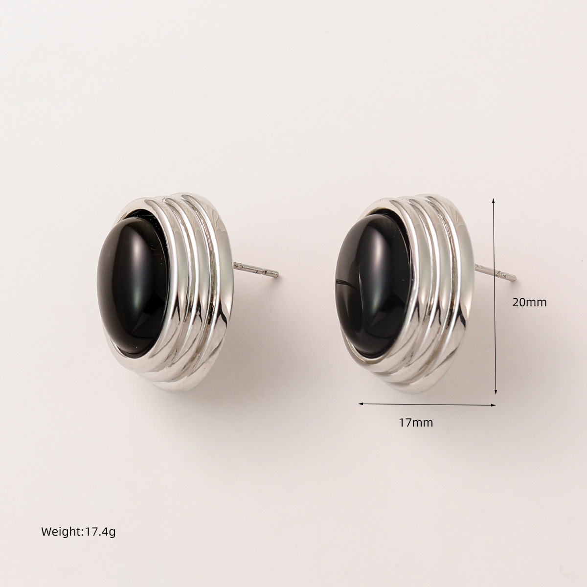 s925银针耳环新款高级感爆款耳饰小众独特虎眼石耳钉美拉德风详情2