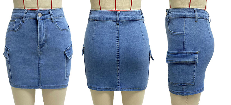 亚马逊跨境欧美风夏季新款辣妹街头潮流牛仔拼接半身裙女美式详情4
