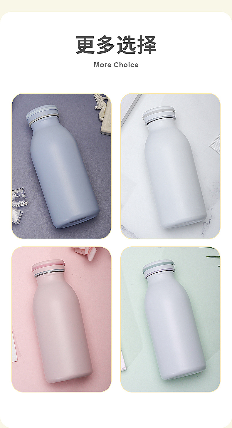Wholesale of new cross-border stainless steel sports water bottles, creative straight double-layer milk bottles and fashionable vacuum insulated cups pic 11