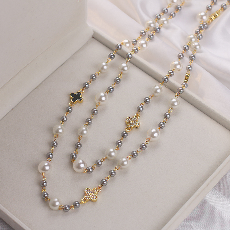 珍珠项链女款轻奢小众2023新款爆款颈链长款毛衣链衣服装饰配饰品详情11